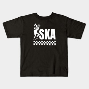 Ska Dancing Rude Boy Design White Print Kids T-Shirt